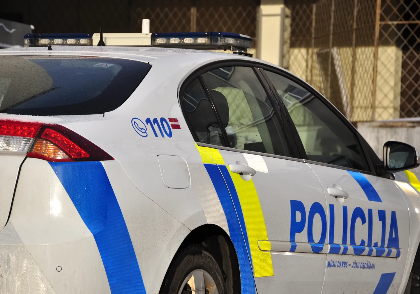 Valsts policijas automašīna Daugavpilī.