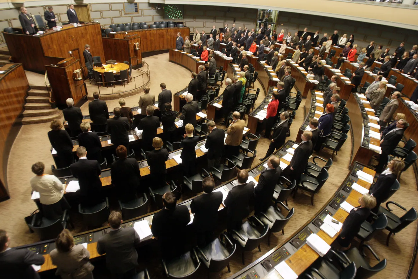 Istungitesaal Soome parlamendis.