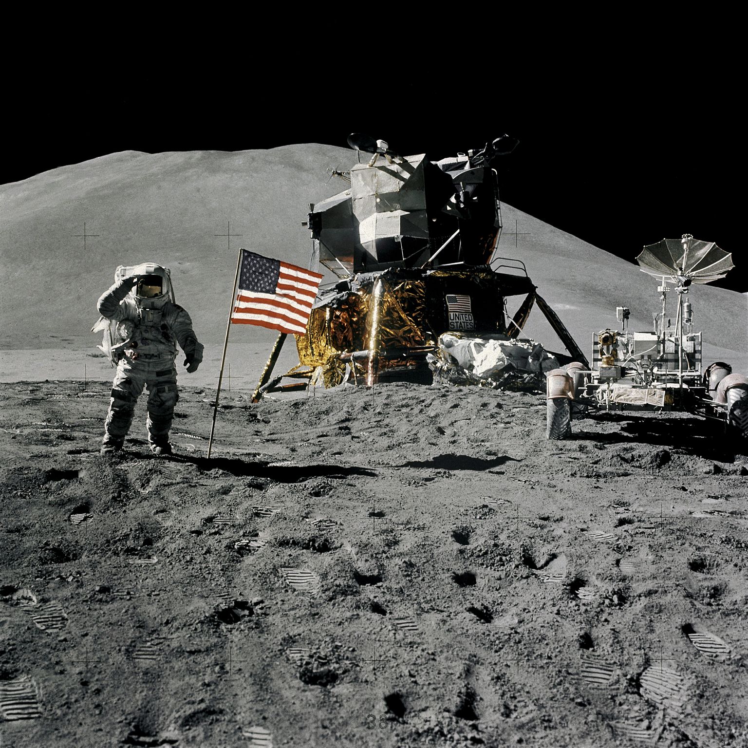 Astronaut James Irwin, Apollo 15. 1. august, 1971.