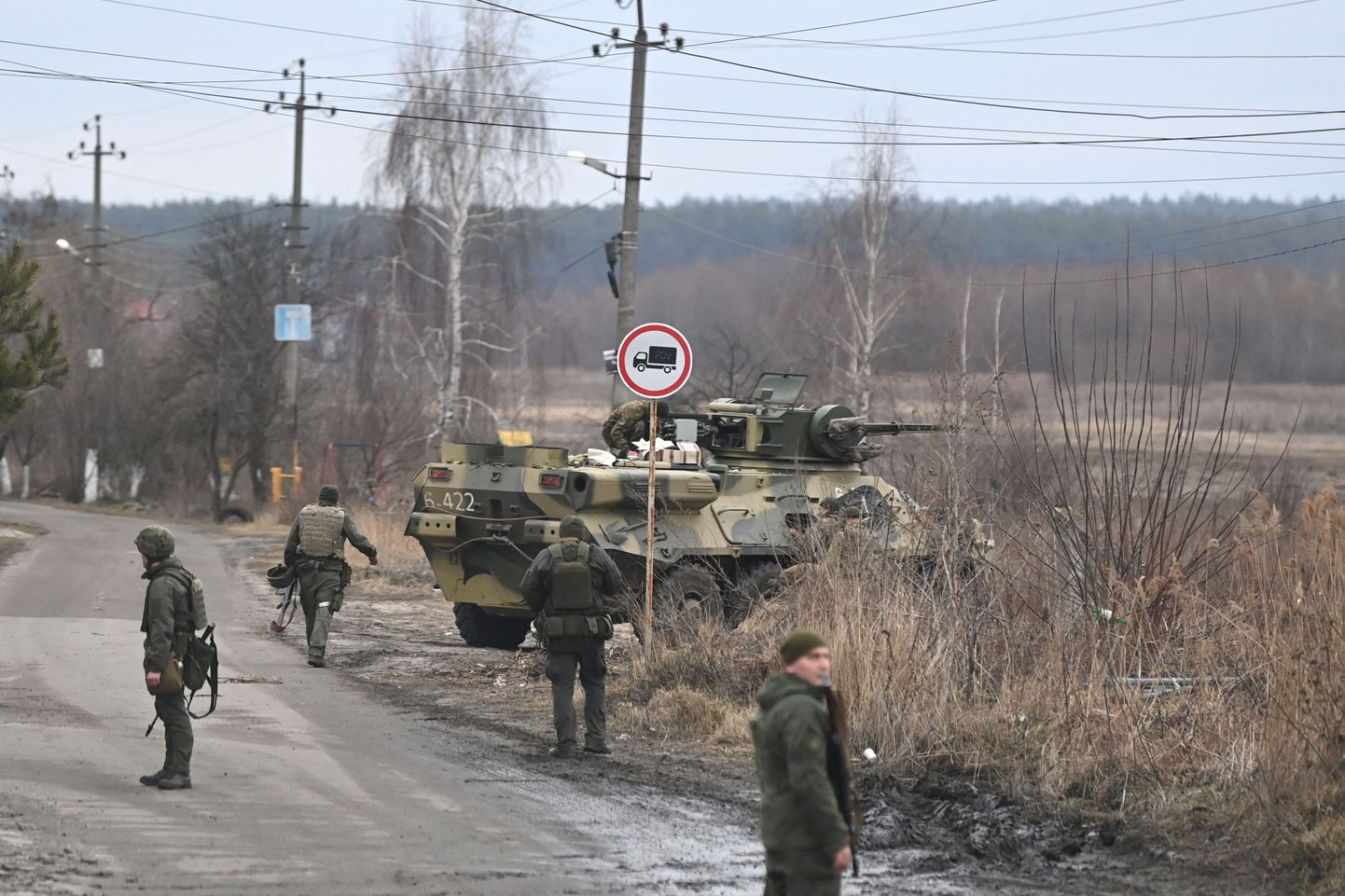 Ukraina armee sõdurid Kiievi lähedal 24. veebruaril, kui Vene väed Ukrainas rünnakuid alustasid