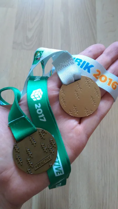 Medalite tagumine külg. Selle aasta medalil on teemaviide #beactive.