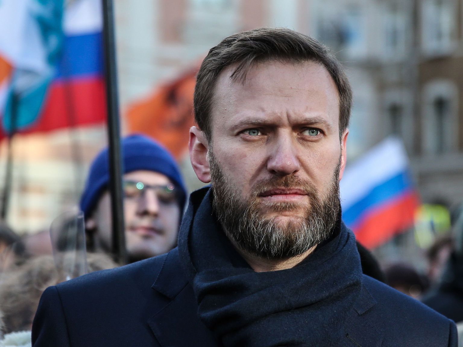 Aleksei Navalnõi 27. veebruaril Moskvas mõrvatud Boriss Nemtsovi mälestusmarsil.