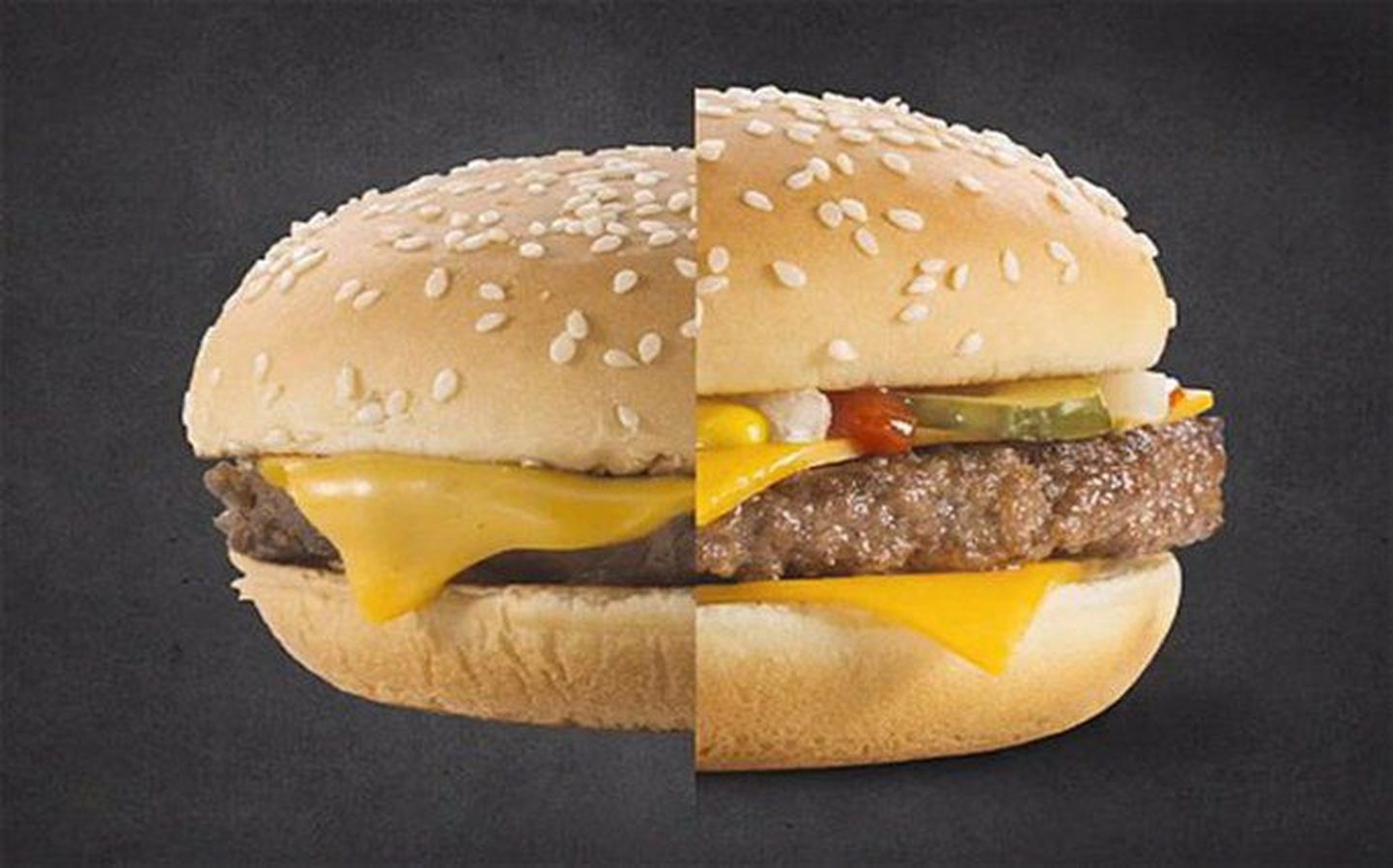 McDonald'si burger reaalsuses ja reklaamis.