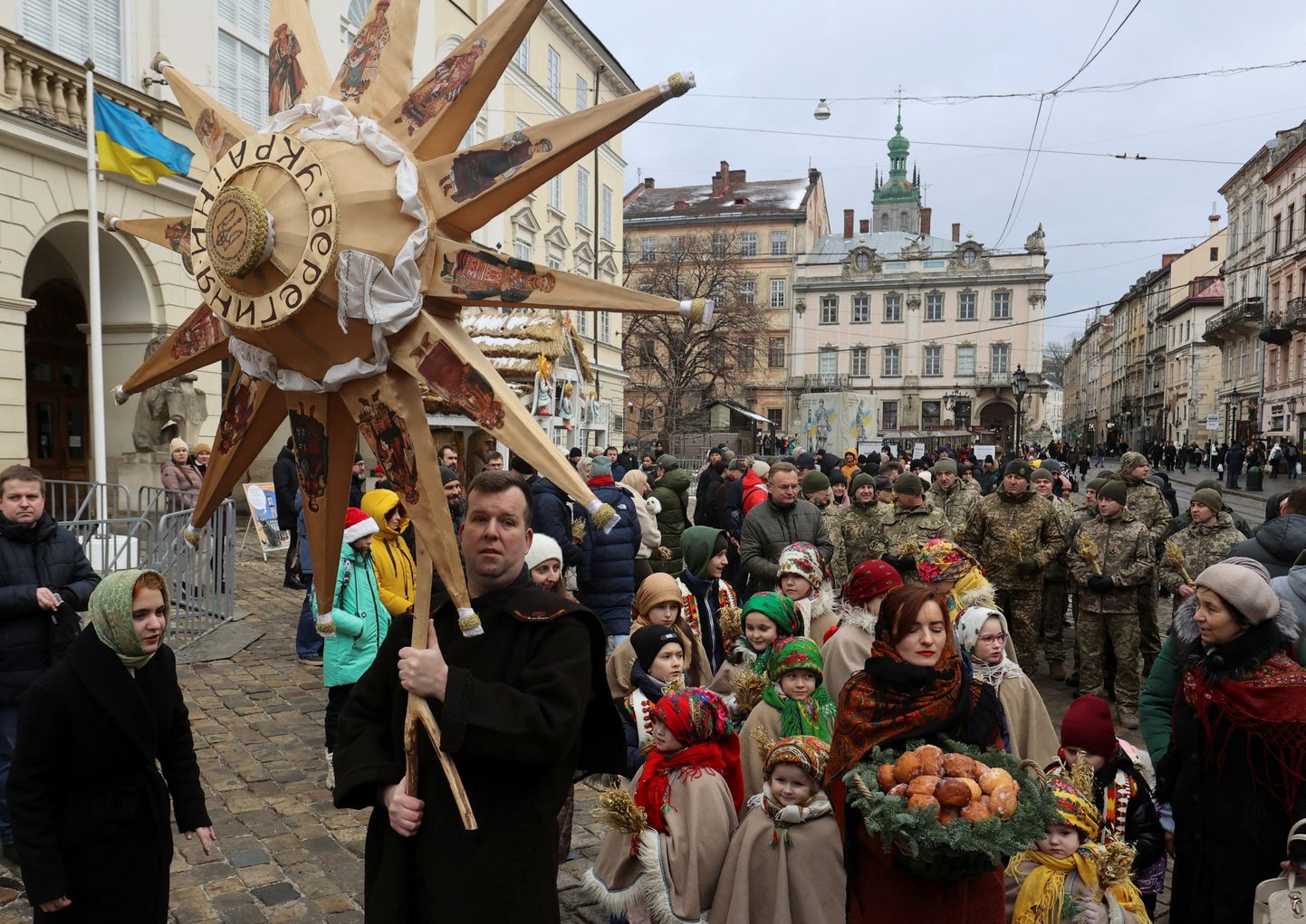 Празднование Рождества во Львове, Украина.