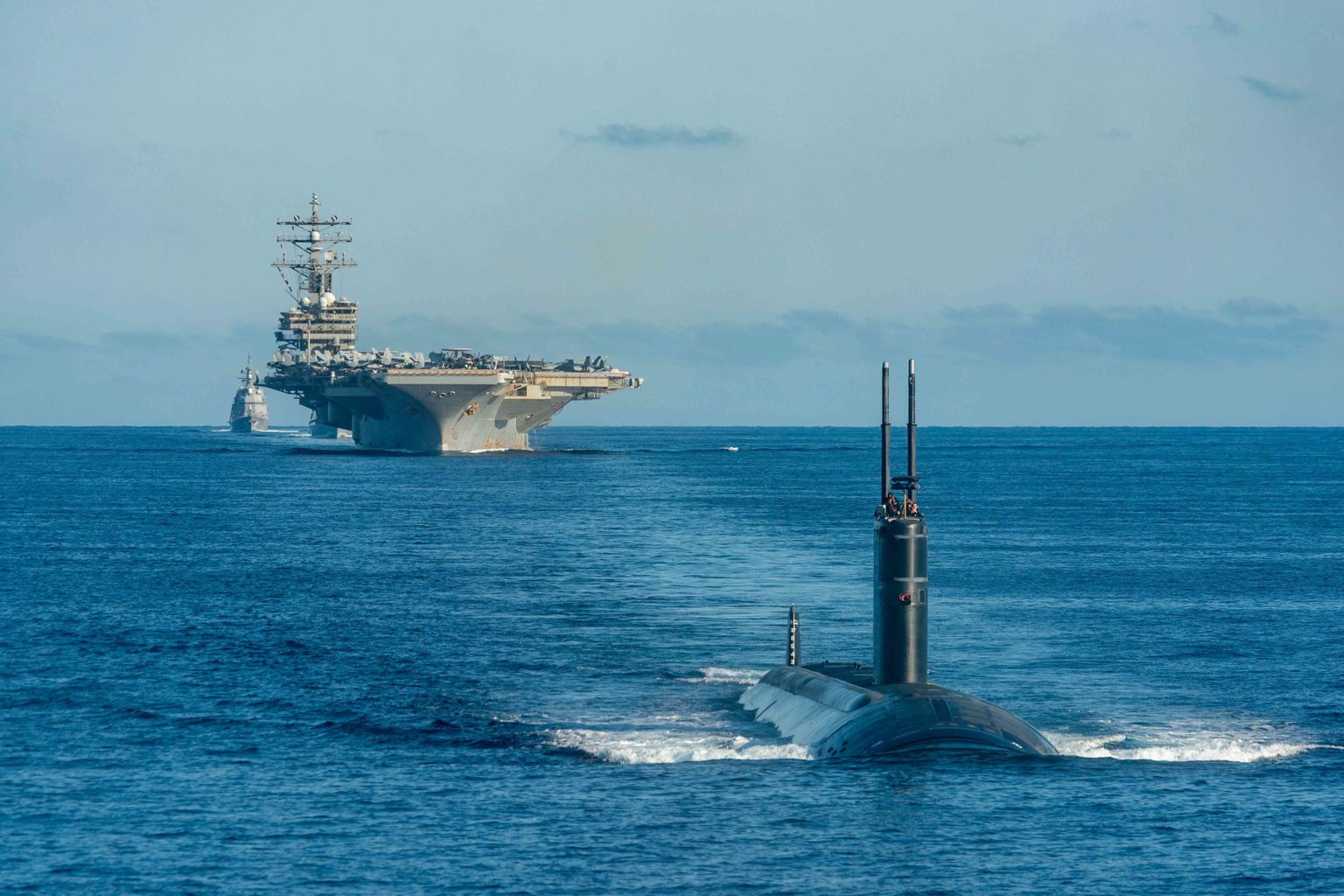 USA, Jaapani ja Lõuna-Korea ühine mereväeõppus. Foto on illustratiivne.