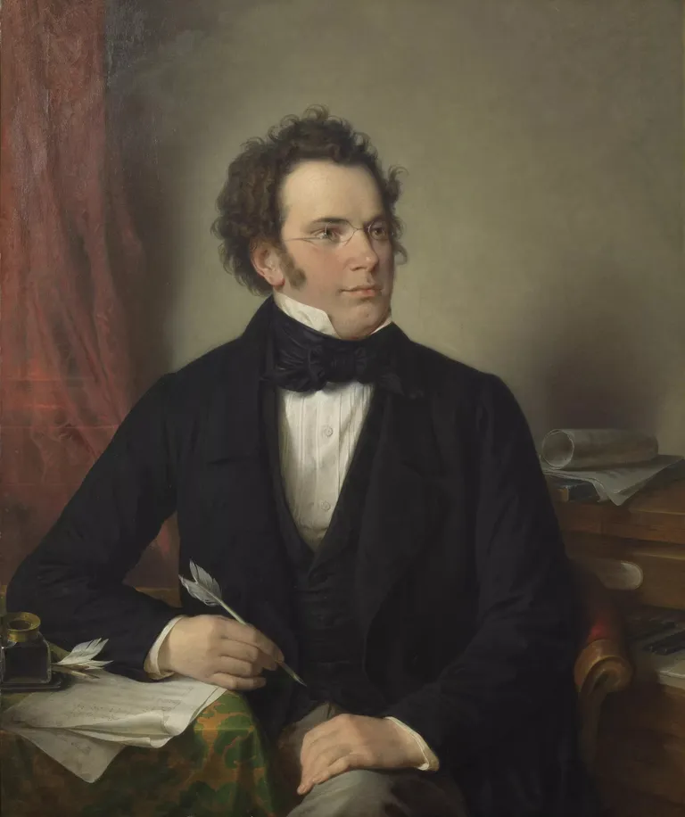 Gleznotāja Vilhelma Augusta Rīdera gleznotais komponista Franča Šūberta (1797-1828) portrets.