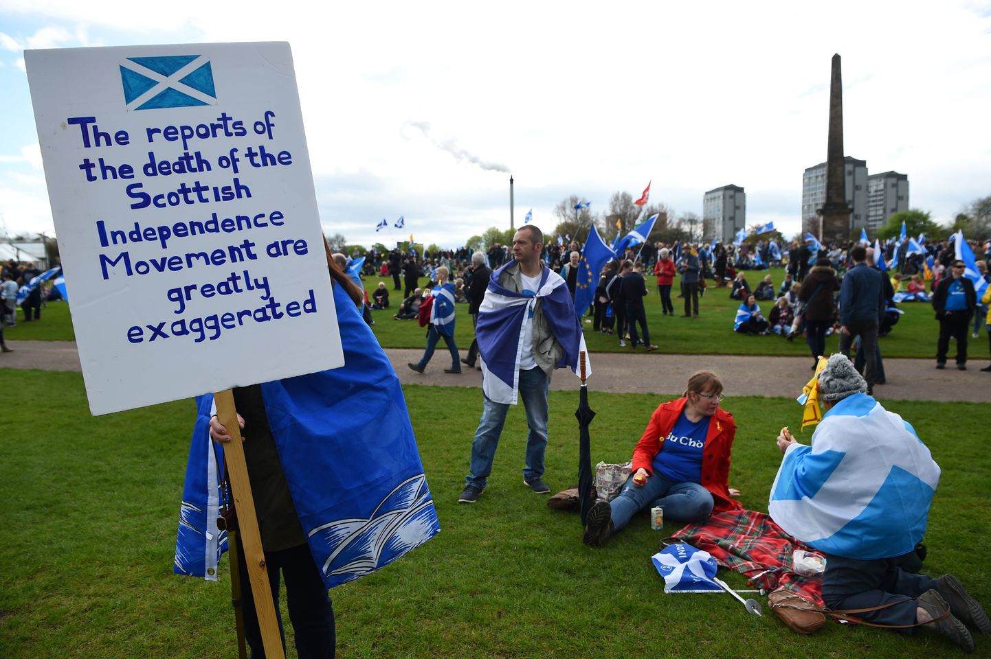 Šoti iseseisvuslaste meeleavaldus mai alguses Glasgows.