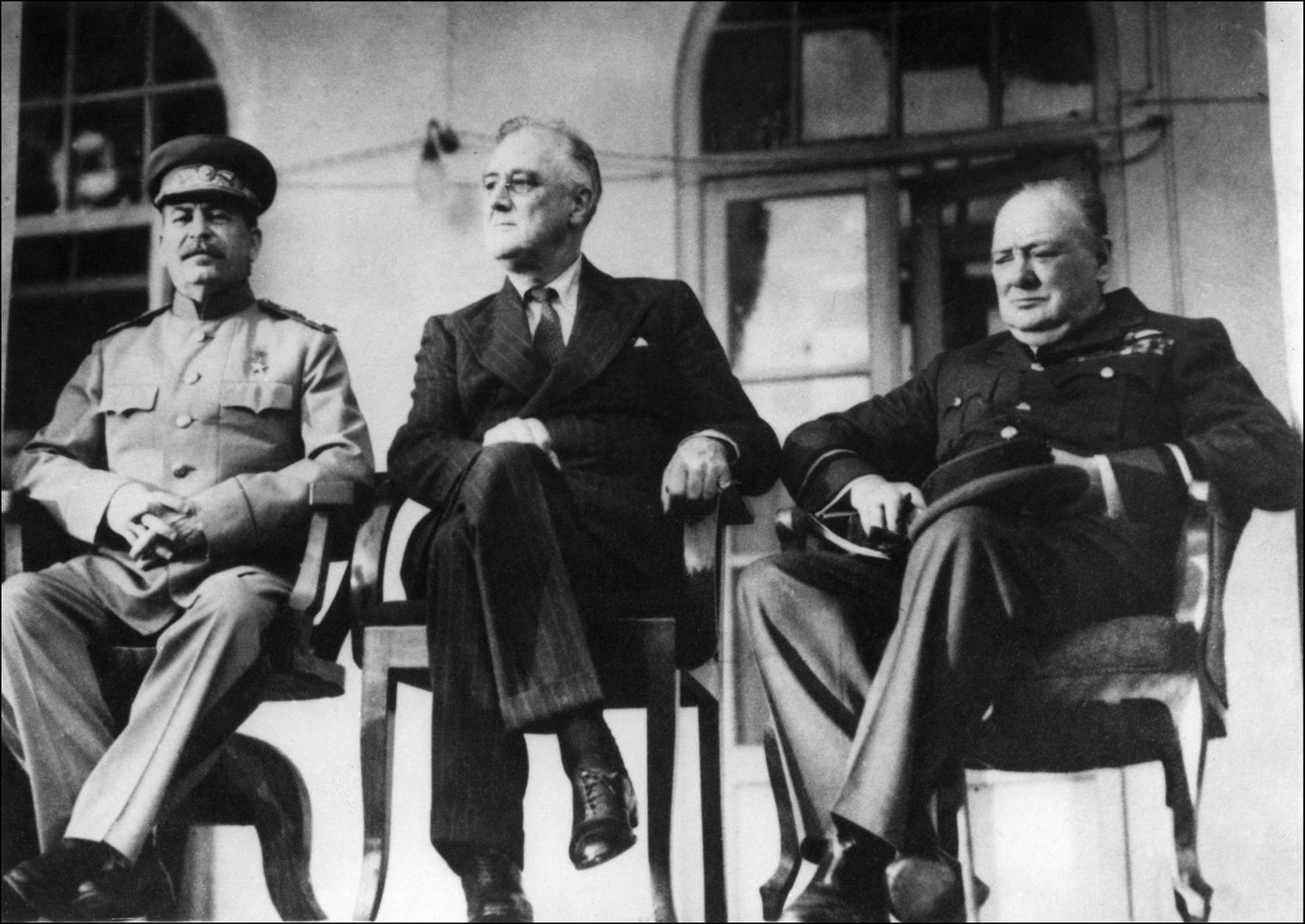 Vasakult: Jossif Stalin, Franklin Roosevelt ja Winston Churchill.