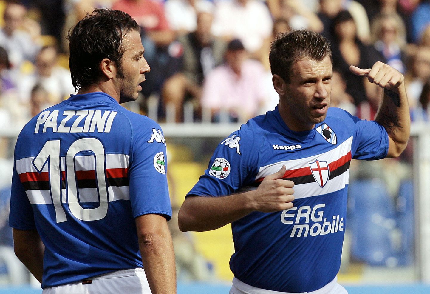 Antonio Cassano (paremal) ja Giampaolo Pazzini mängisid veel paari aasta eest koos Sampdorias, nüüd aga tegid Milano suurklubid nendega vahetuskaupa.