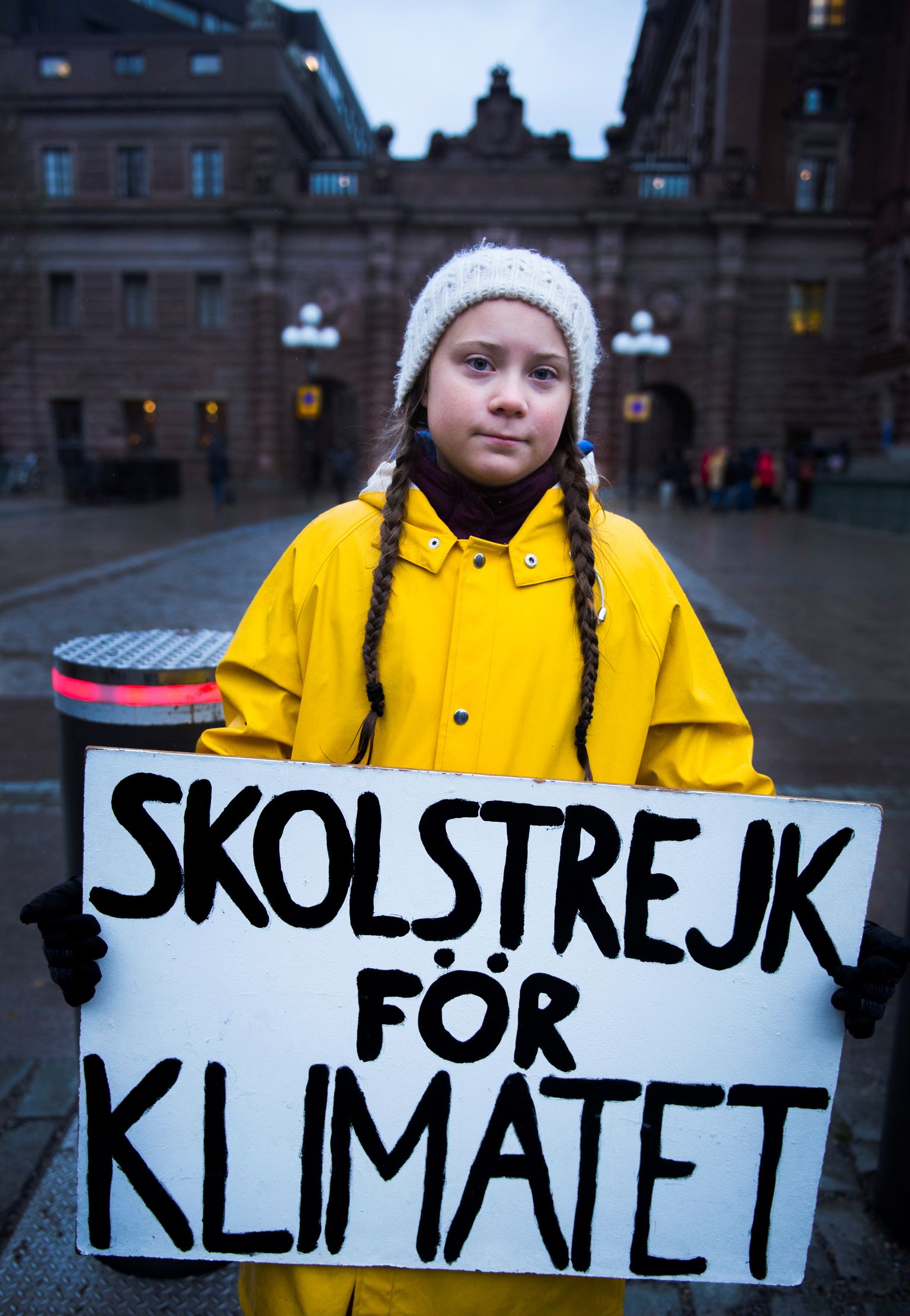 Greta Thunberg 30. novembril 2018 Stockholmis kliimastreigil
