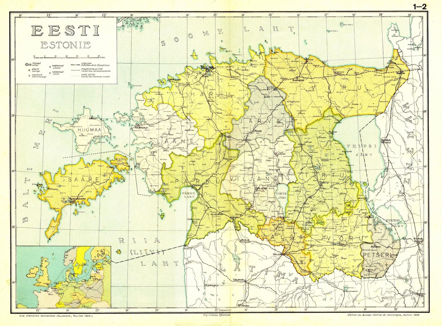Eesti haldusjaotus 1925. aastal
