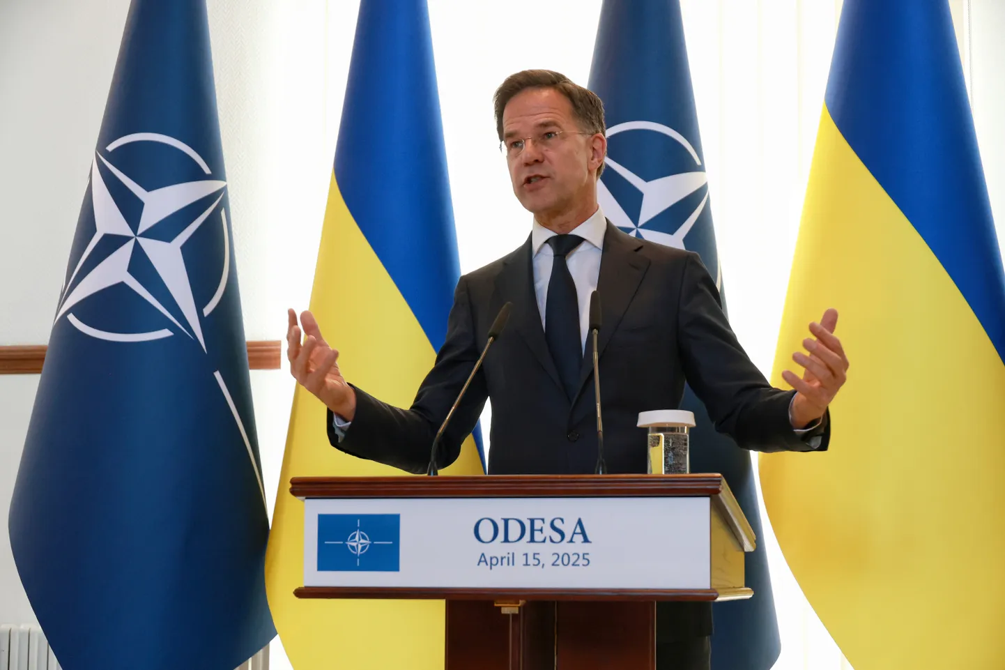 NATO peasekretär Mark Rutte 15. aprillil Odessas.