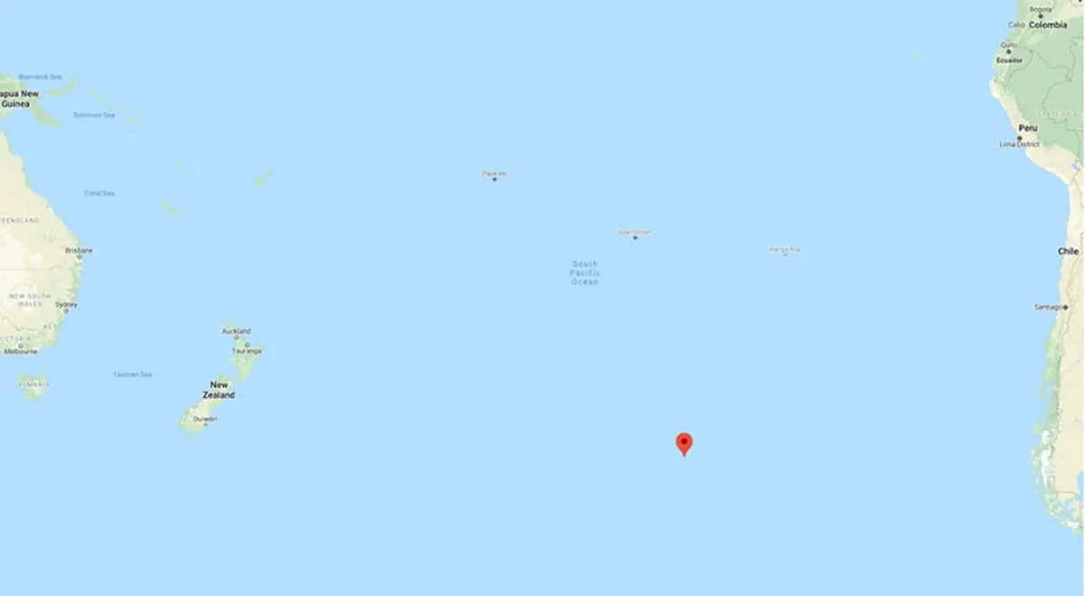 Vaikse ookeani südames asuv Point Nemo, mille läheduses pole ühtegi maismaaühikut – 2688 km igas suunas.