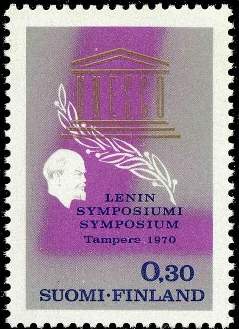Vladimir Lenini sajanda sünniaastapäeva puhul Soomes välja antud postmark