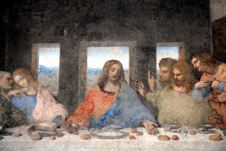 Leonardo da Vinci maali «Püha õhtusöömaaeg» keskne detail.