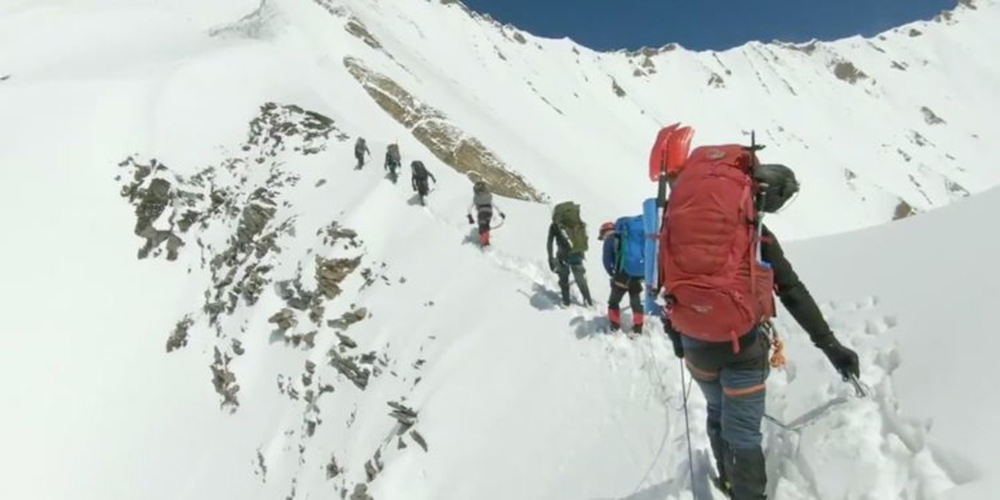Kaader GoPro kaamera videost, millel on näha alpinistide viimaseid hetki
