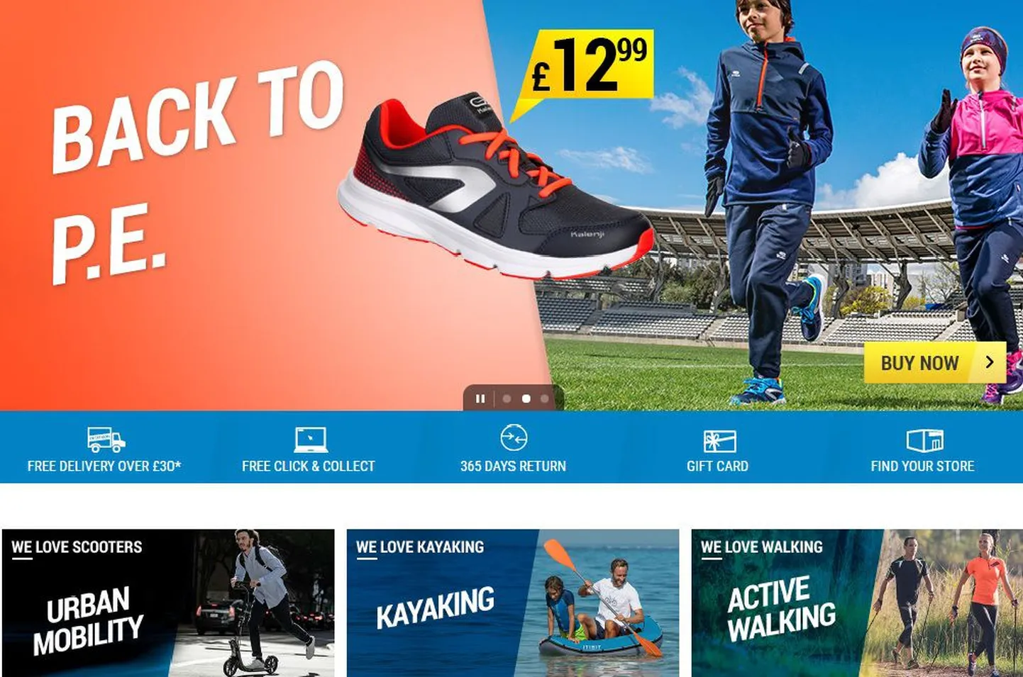 Decathloni veebipood Suurbritannias