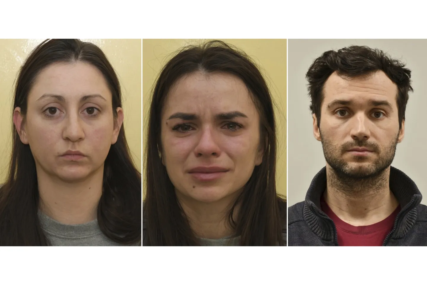 Londoni politsei avaldatud dateerimata fotod arvatavatest Bulgaaria spioonidest. Katrin Ivanova, Vanja Gaberova ja Tihomir Ivantšev.
