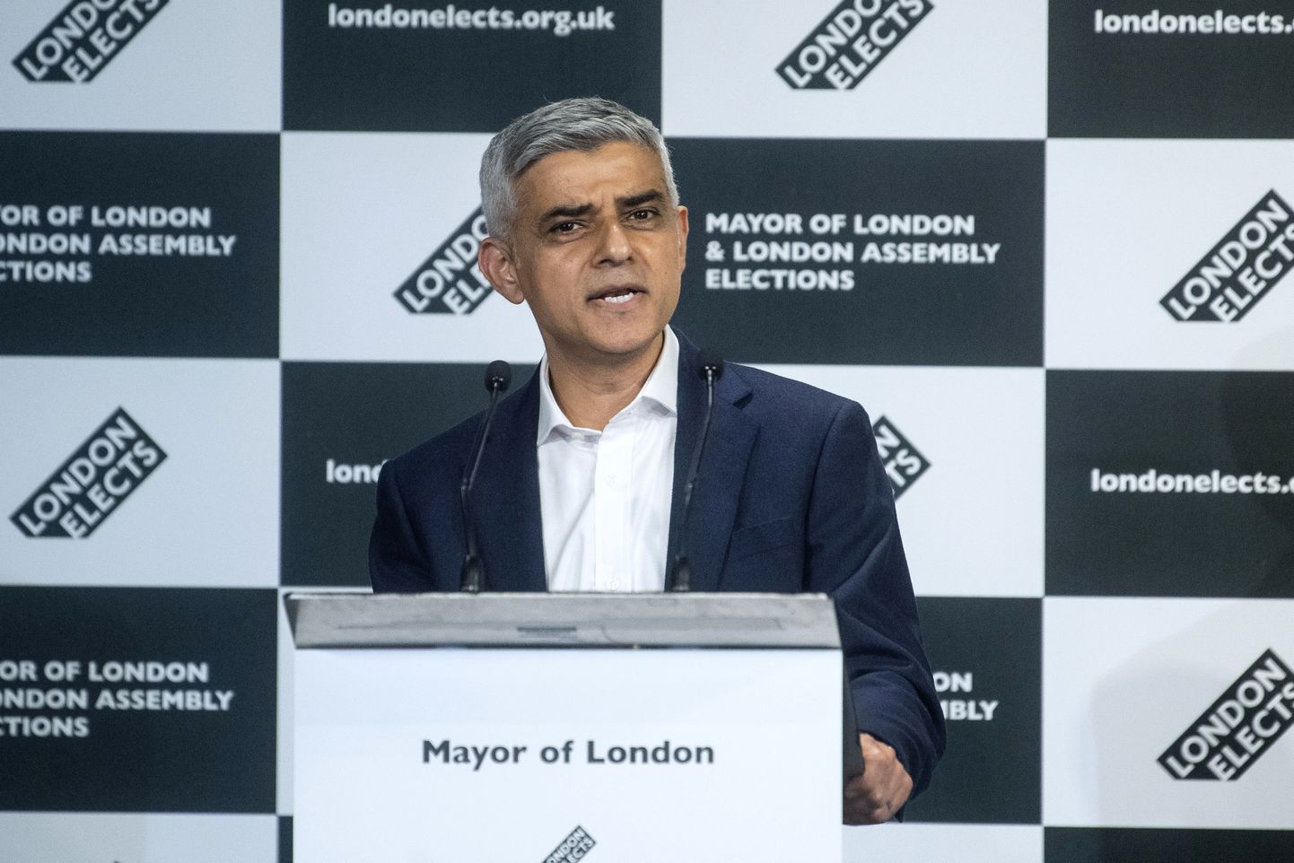 Teise ametiaja võitnud Londoni linnapea Sadiq Khan.