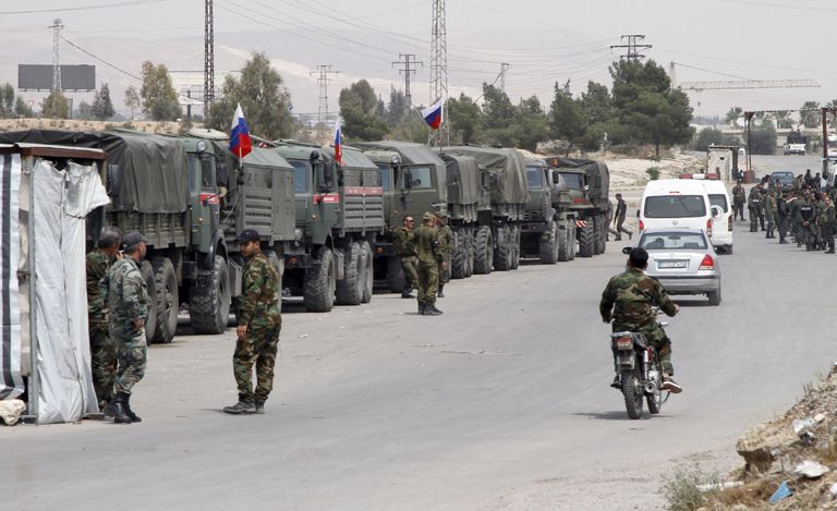 Vene sõjaväepolitsei Douma linna lähedal.