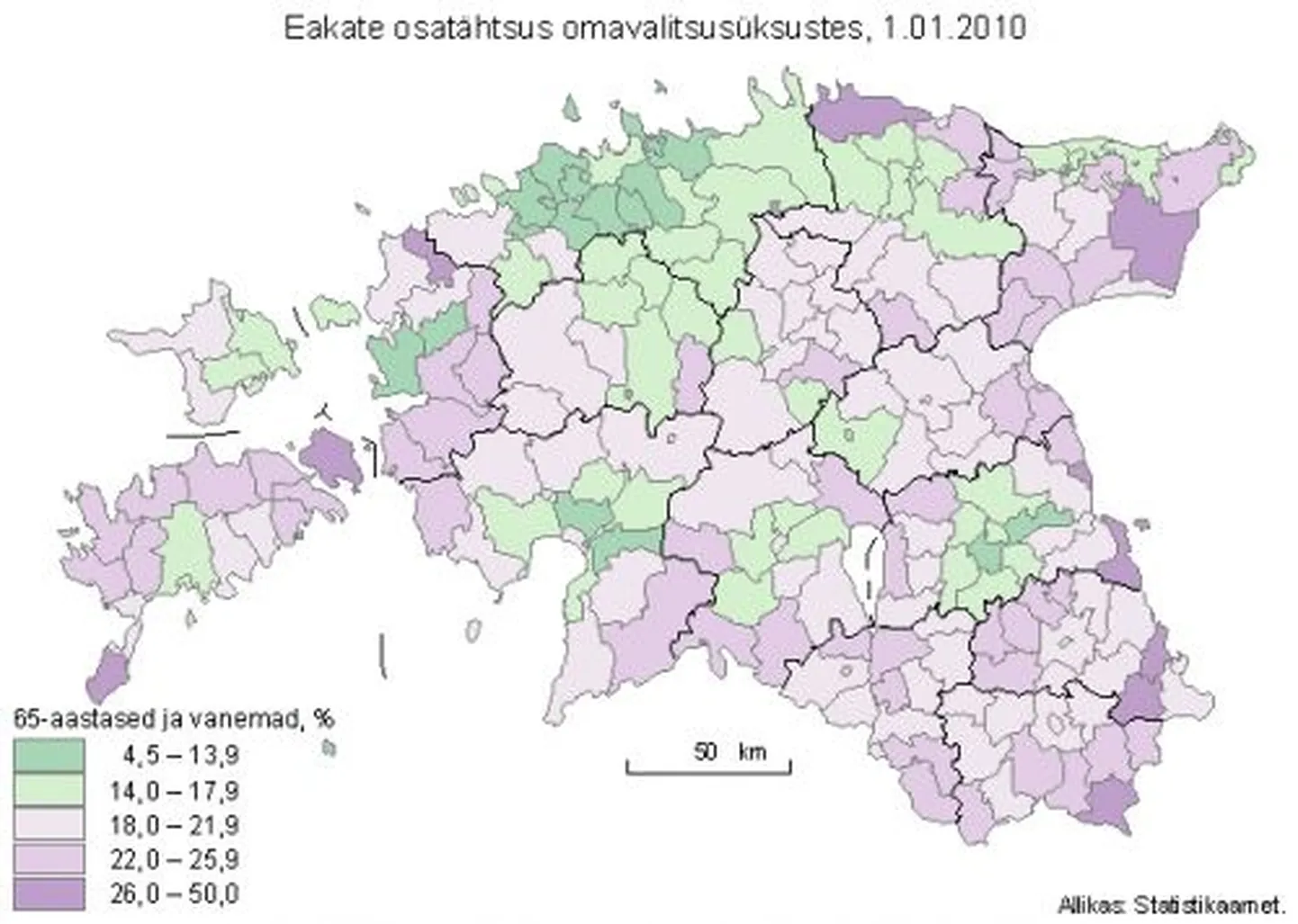 Lääne-Virumaal on eakate osakaal suurim Vihula vallas.