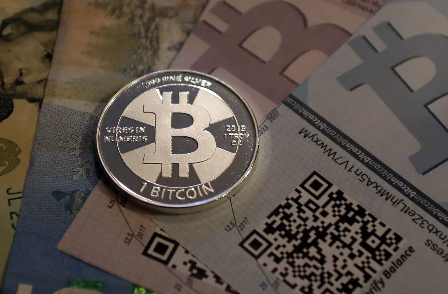 Bitcoini žetoonid.