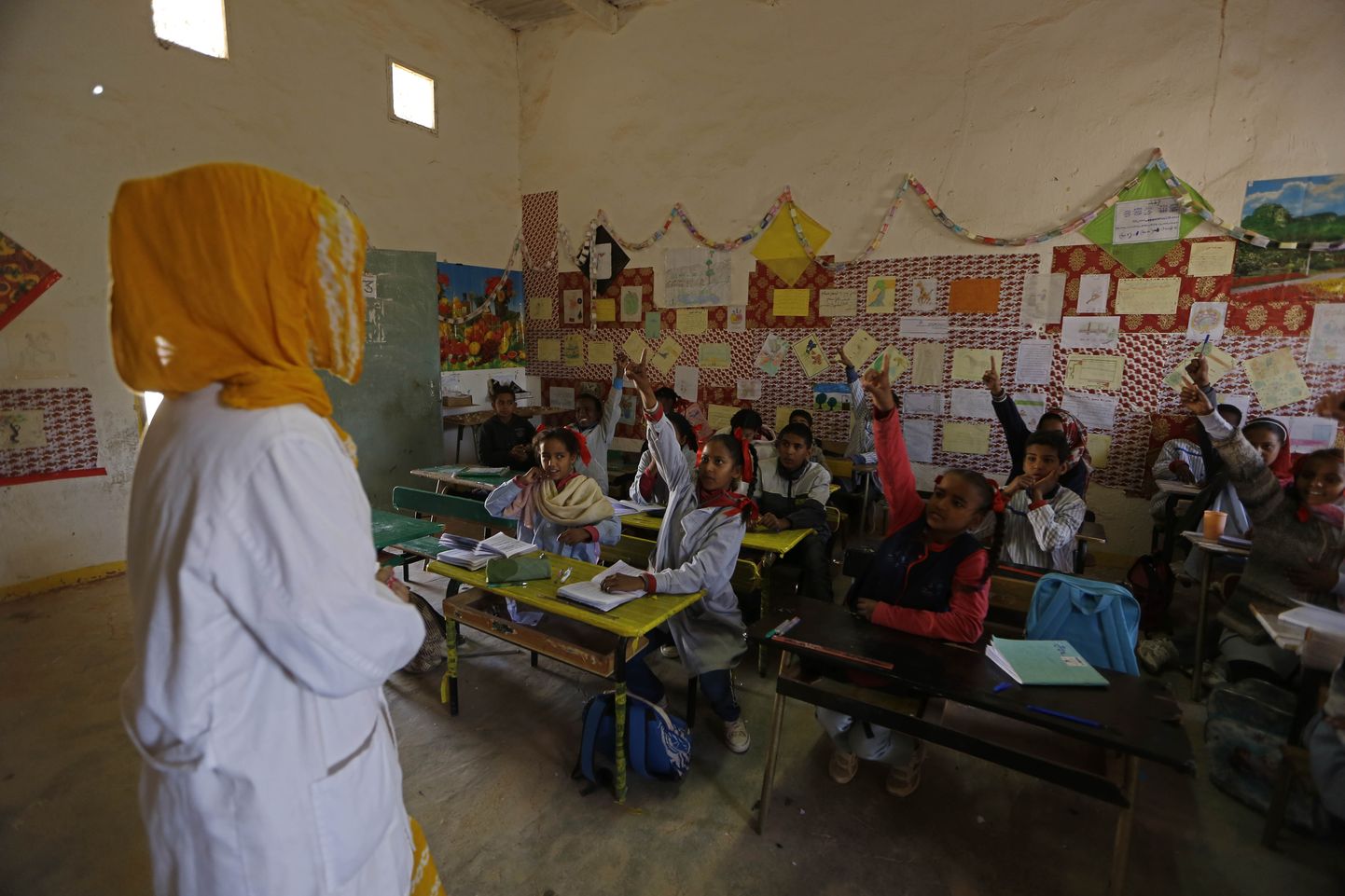 Õpilased koolis Tindoufis Lõuna-Alžeerias.