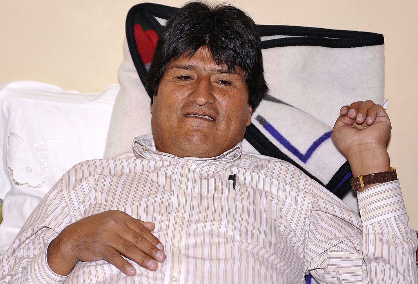 Boliivia president Evo Morales näljastreigi kolmandal päeval.