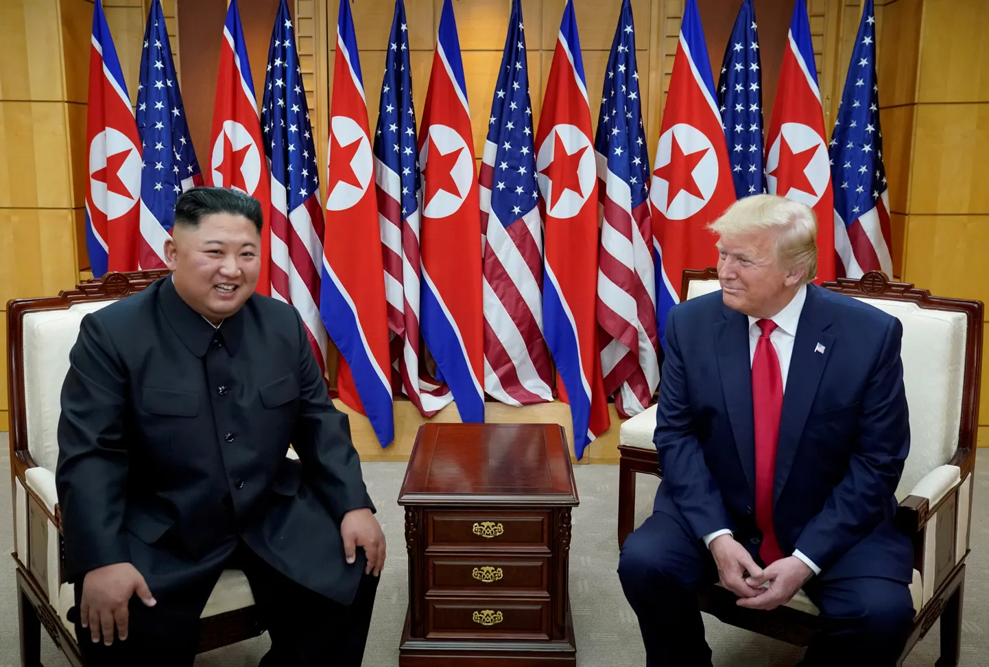 Ким Чен Ын и Дональд Трамп.