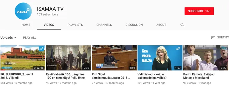 Isamaa püüab Youtubes kasutajaid erakonna suurkogu otseülekande salvestusega.