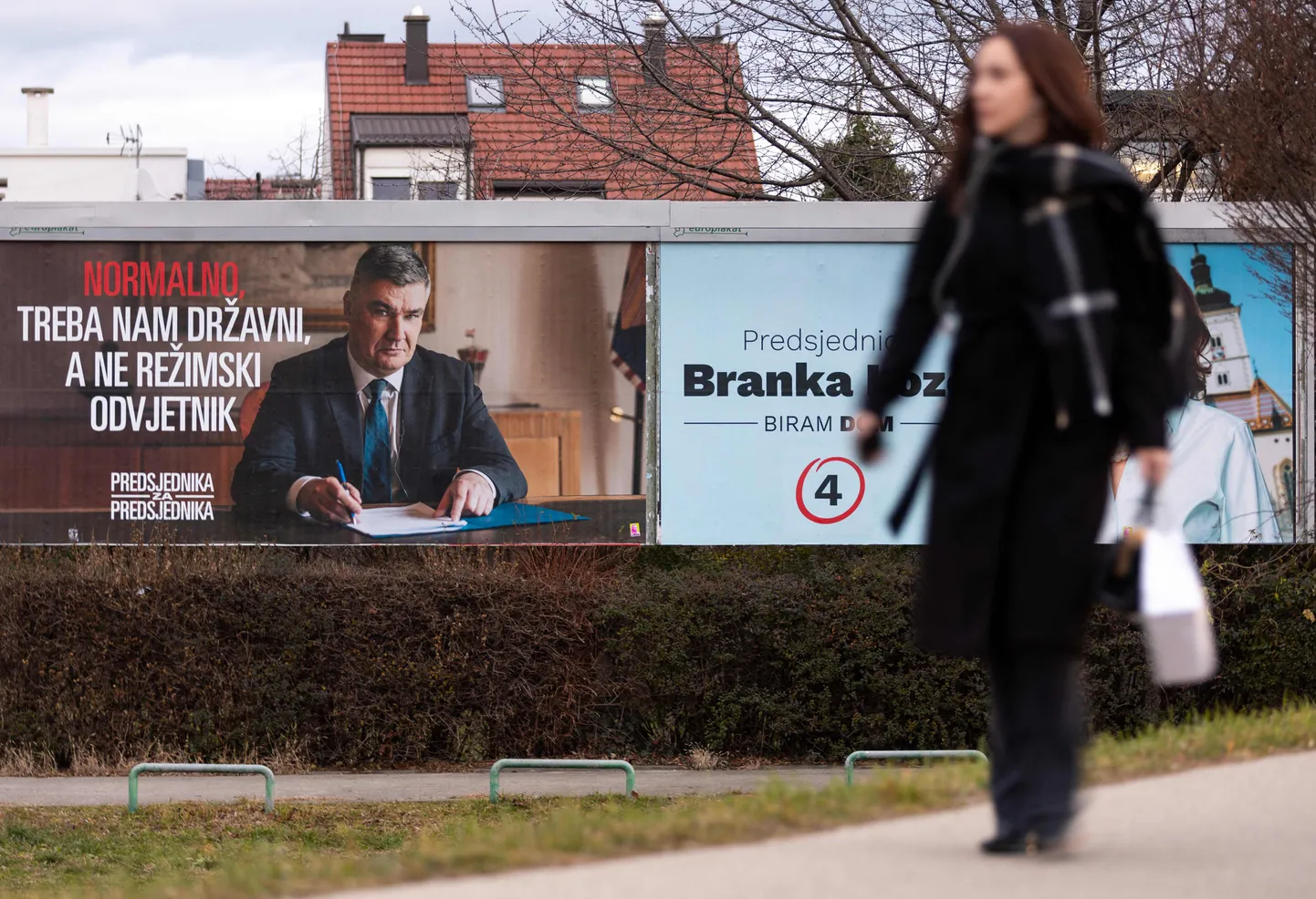 Zoran Milanovici valimisplakat Horvaatia pealinna Zagrebi tänaval.