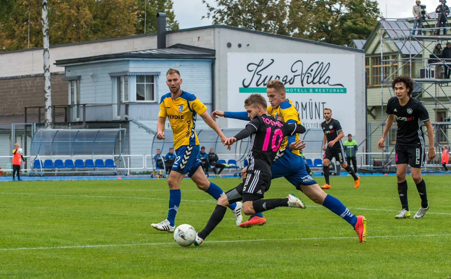 Pärnu linnameeskond kaotas kodusel Rannastaadionil Nõmme Kaljule.