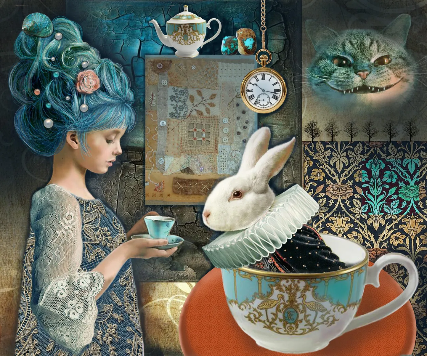 Lääne-Virumaa keskraamatukogus on Made Balbati illustratsioonide näitus. Pildil "Alice Imedemaal".