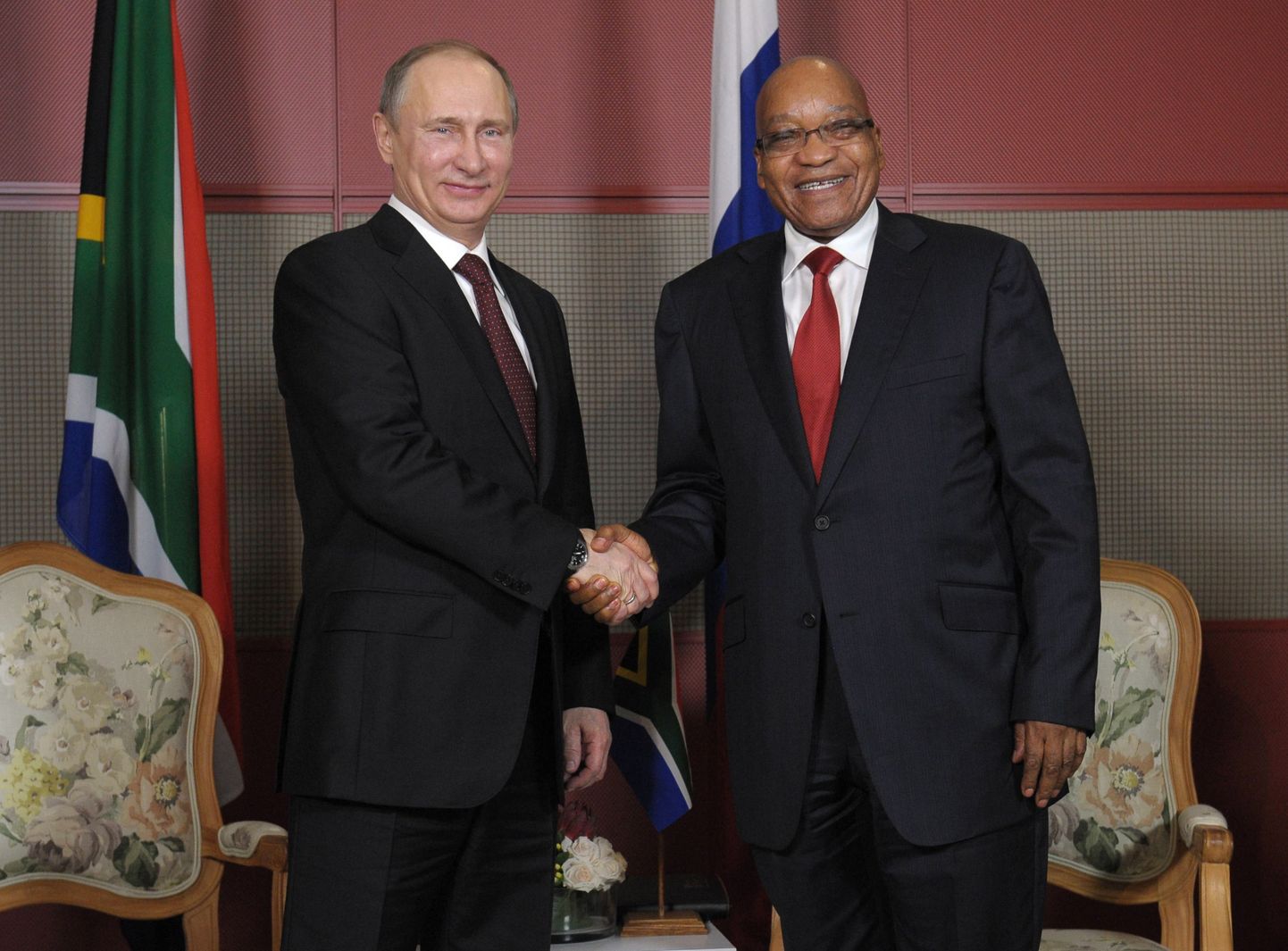 LAVi president Jacob Zuma koos Vene riigipea Vladimir Putiniga 26. märtsil Durbanis.