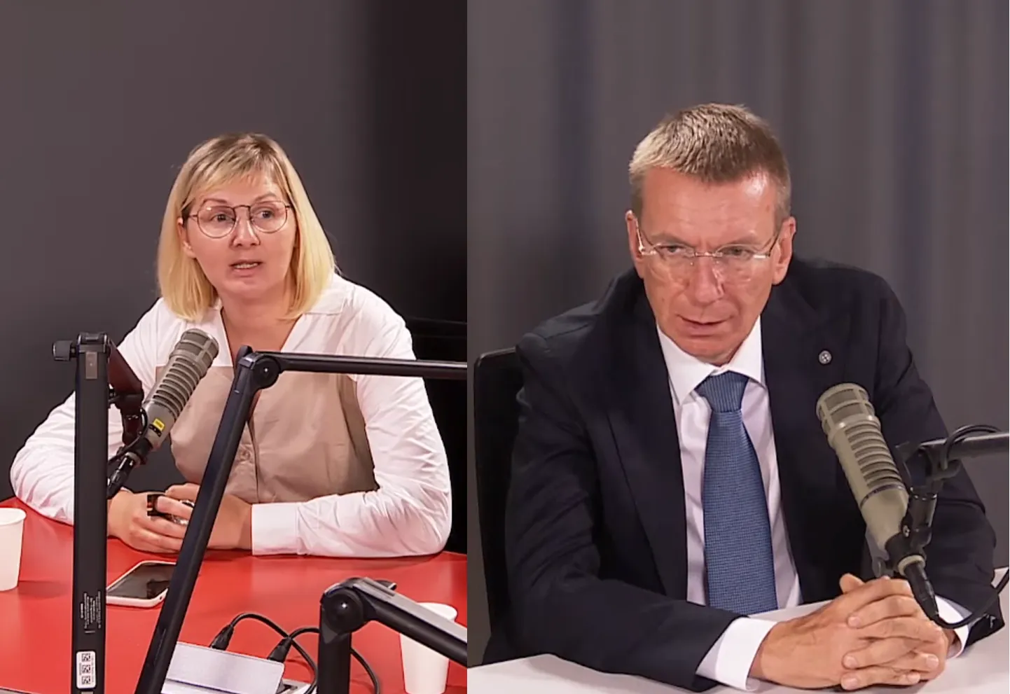 Главный редактор RUS TVNET Эрика Сташкевич и президент Латвии Эдгар Ринкевич