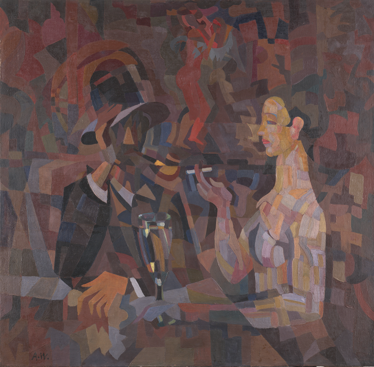 Ado Vabbe maal «Kohvikus» (õli lõuendil, 1918).