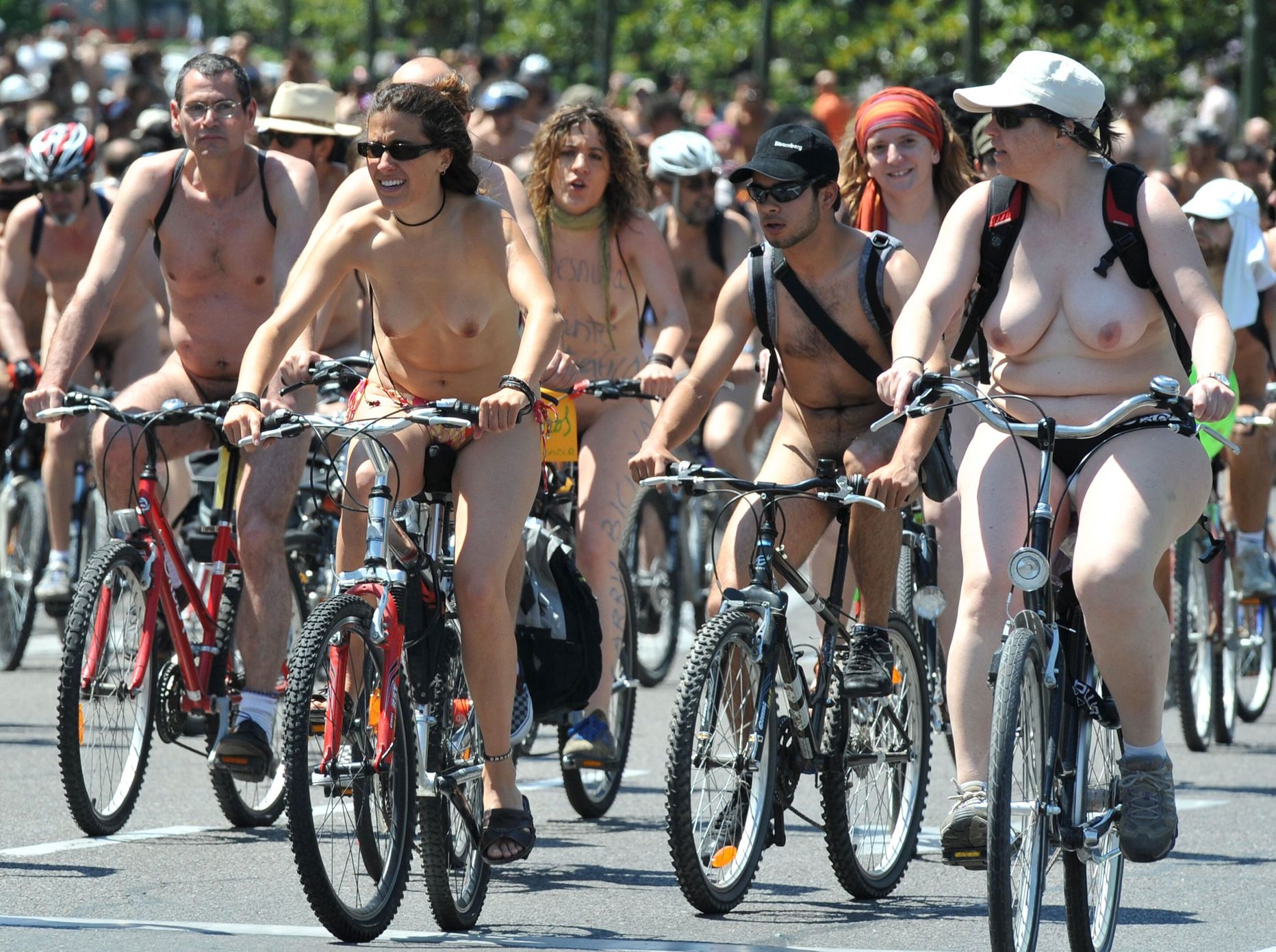 NWorld Naked Bike Ride osavõtjad