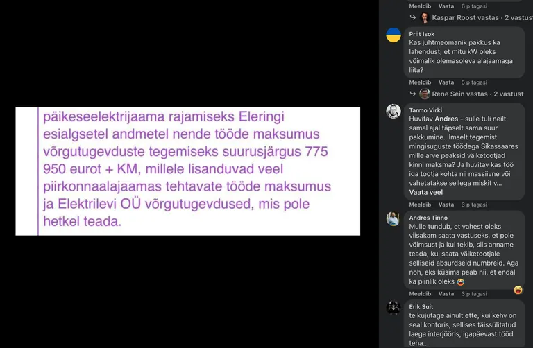 Kuvatõmmis Tarmo Virki FB postitusest.