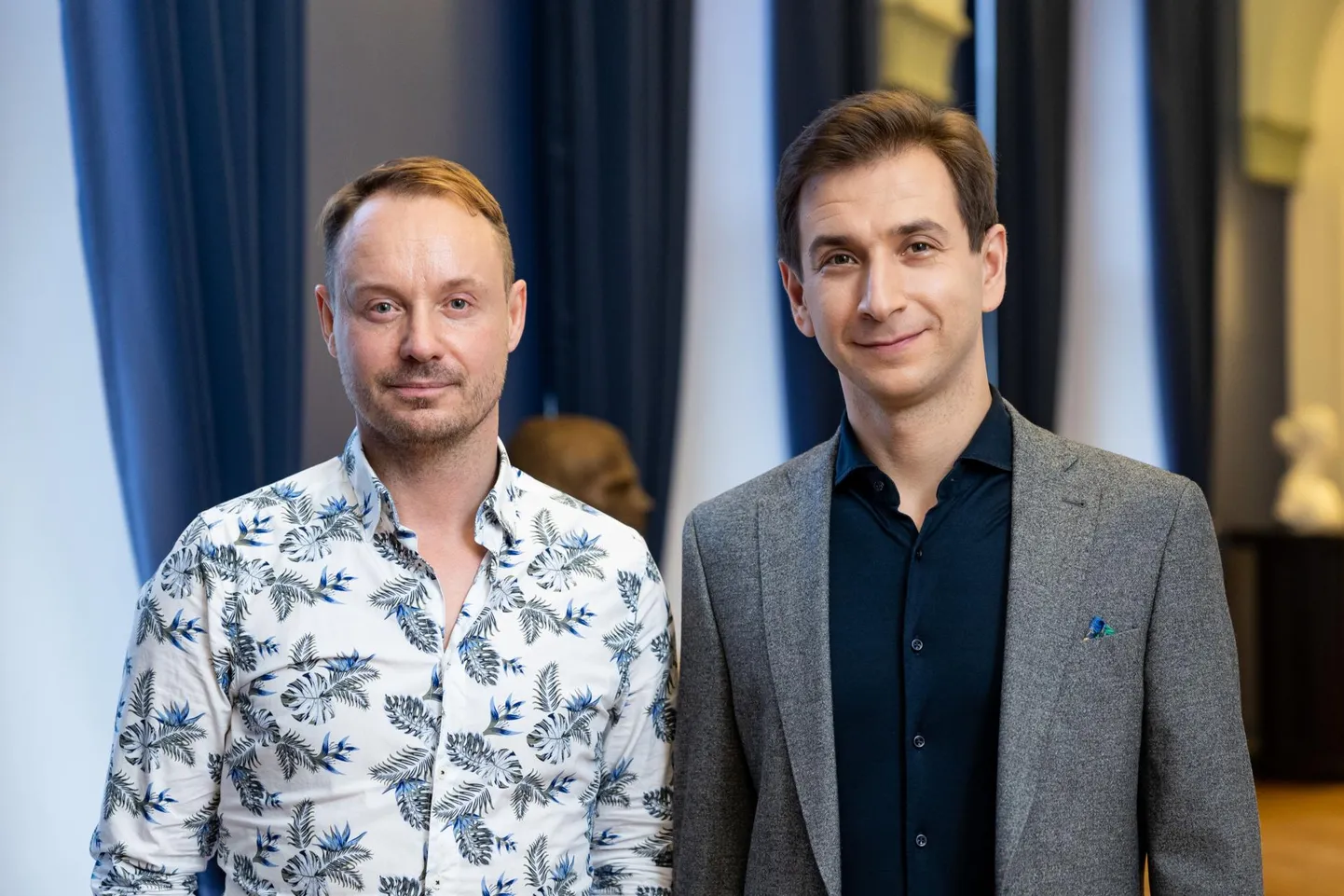 Eesti Vabariigi 104. aastapäeva kontserdi lavastaja ja koreograaf Jüri Nael (vasakul) ning muusikaline juht ja dirigent Mihhail Gerts (paremal).