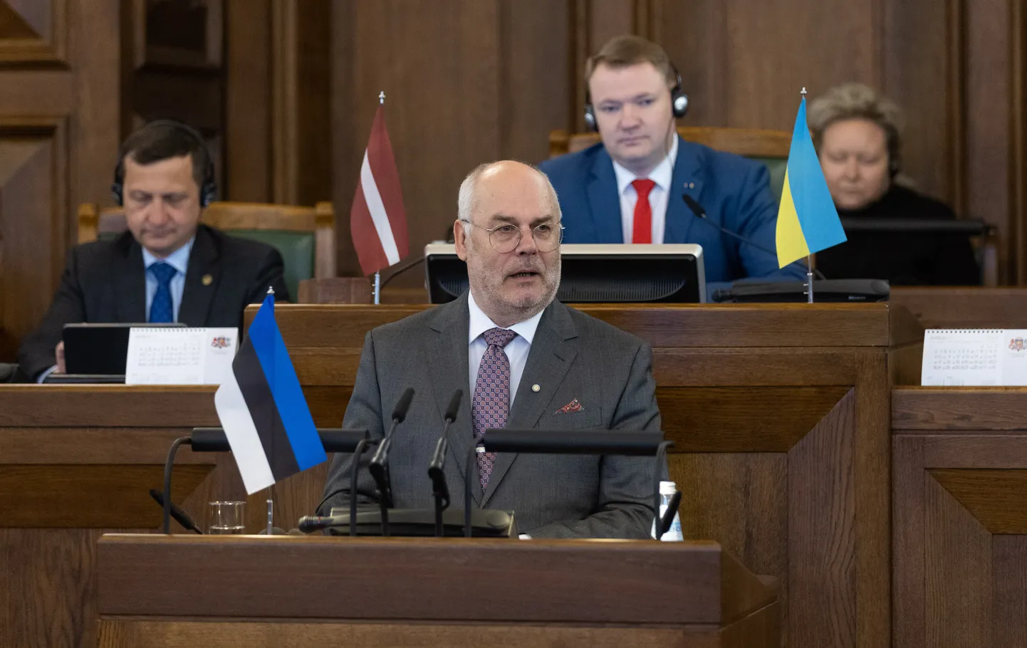 26.04.2023, Riia
President Alar Karis riigivisiidil Lätis. Läti parlamendi külastus ja kõne.
Foto Tairo Lutter, Postimees