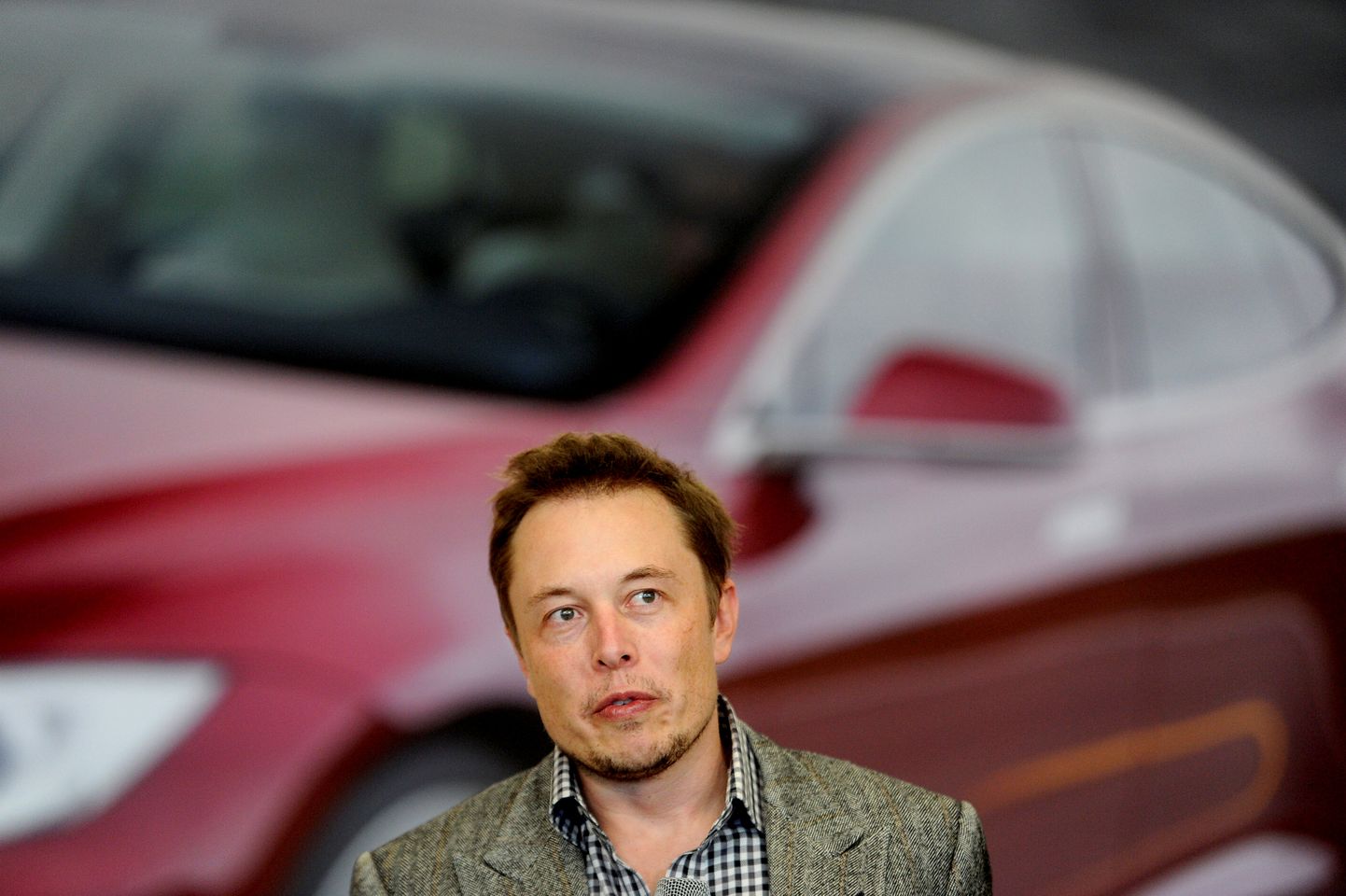 Elon Musk Tesla Fremonti tehases.