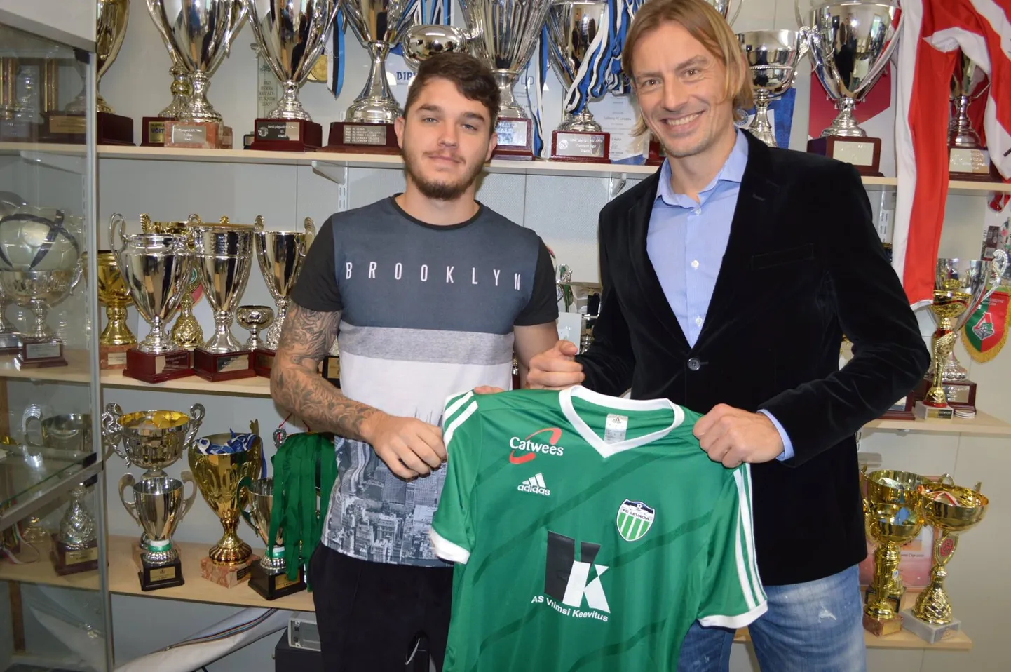 Joao Morelli ja Levadia spordidirektor Sergei Pareiko.