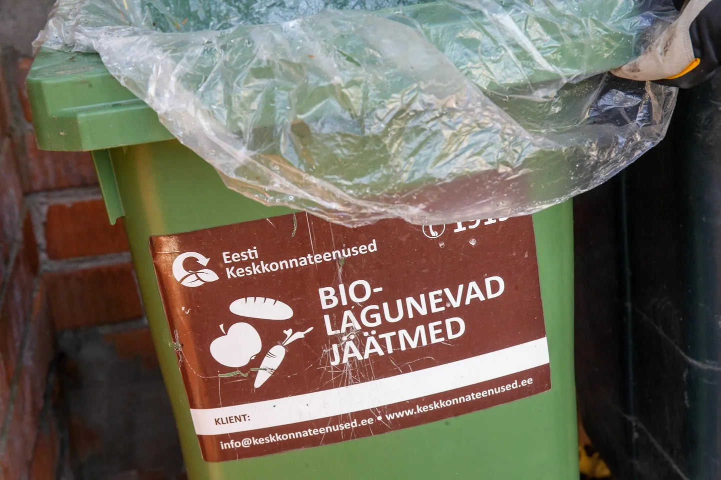 Biolagunevate jäätmete konteiner. Pilt illustratiivne