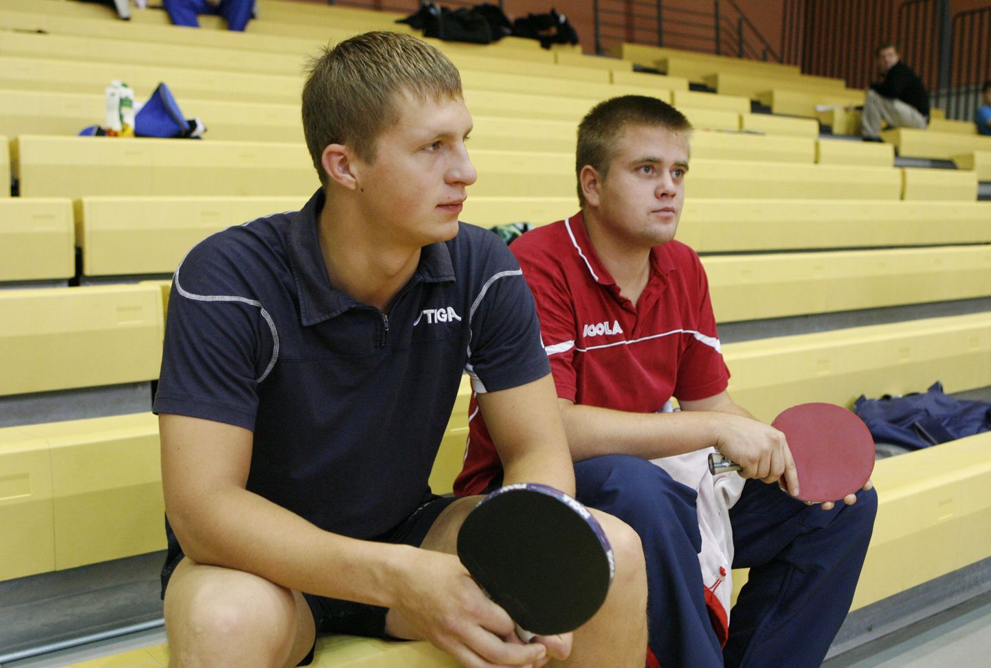 Pildil on Sakala esiliiga meeskonna mängijad Kert Perkmann (ees) ja Taivo Lember.