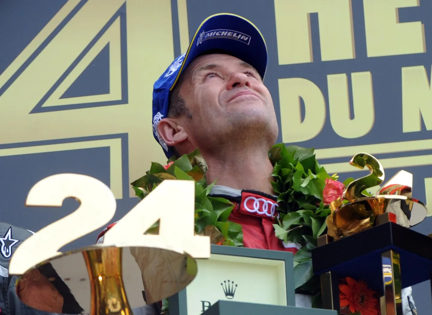 Tom Kristensen 2013. aastal pärast üheksandat korda Le Mansi kestussõidu võitmist.