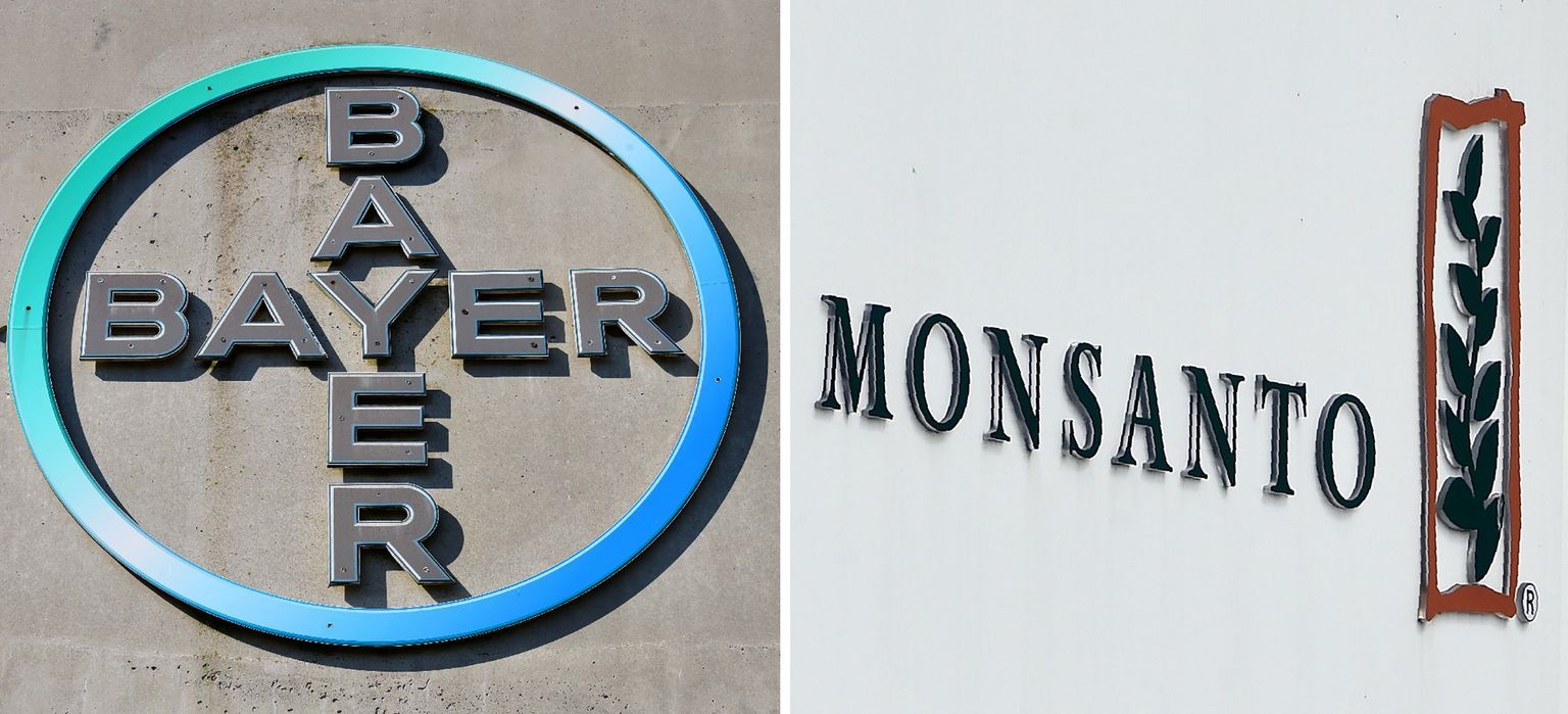Monsanto ja Bayeri logod