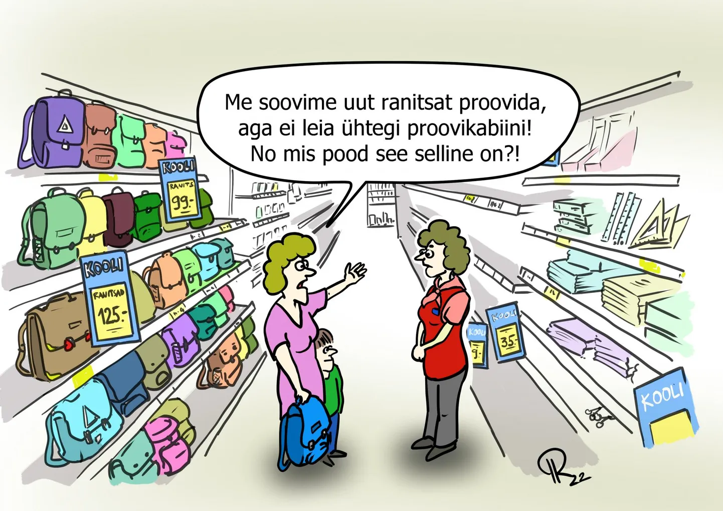 Nädala karikatuur "Koolikotiralli".