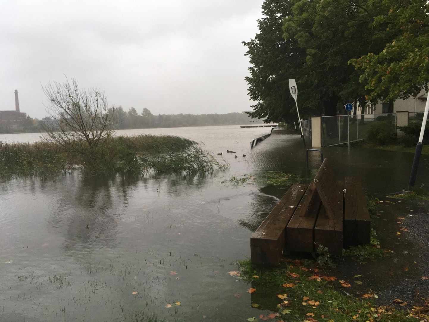 Eilse tormiga ujutas Pärnu jõgi kohati Jaansoni raja üle.