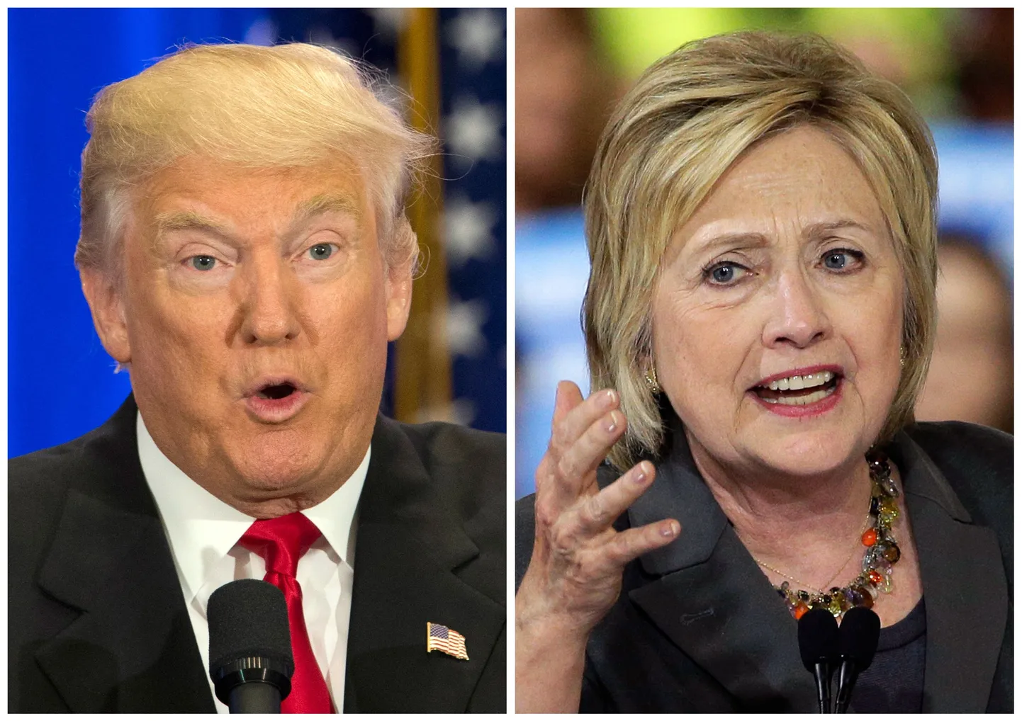 Donald Trump (vasakul) ja Hillary Clinton