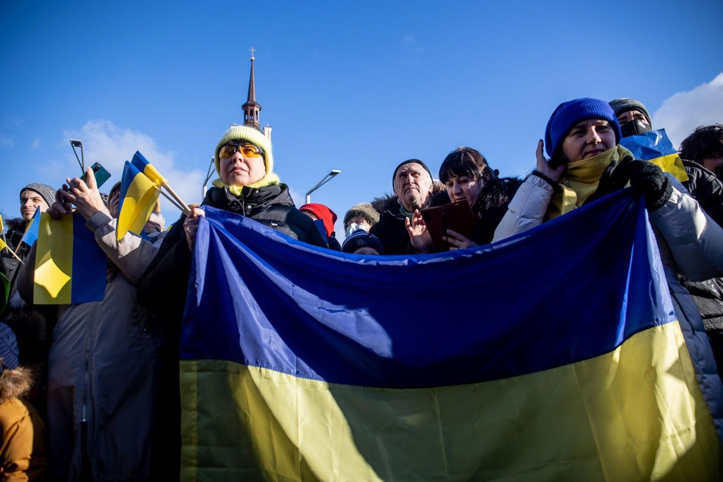 Митинг в поддержку Украины на площади Вабадузе.